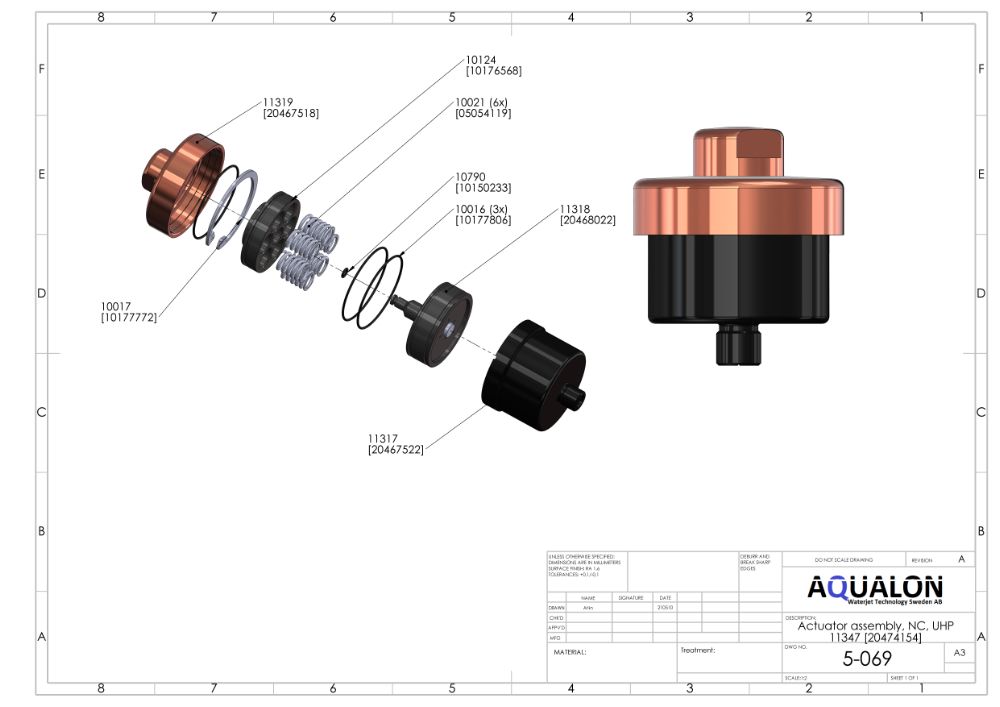 Spring kit, Pneumatic Valve Actuator (6x), 05054119 view 3
