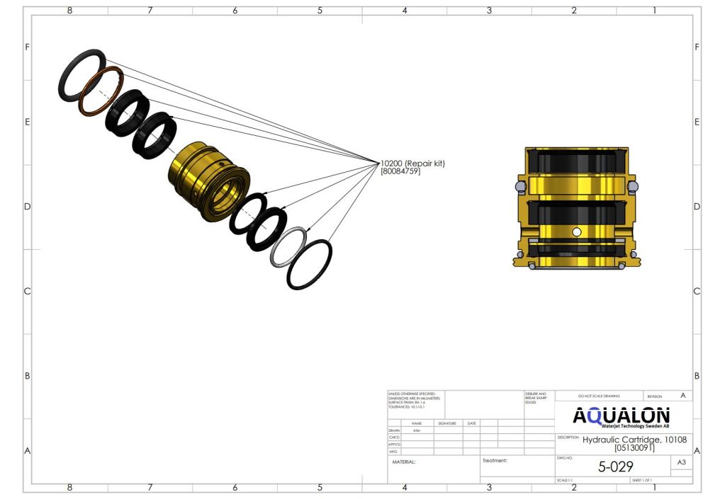 Repair Kit - Hydraulic Cartridge Seal Assembly .875, 80084759 view 2
