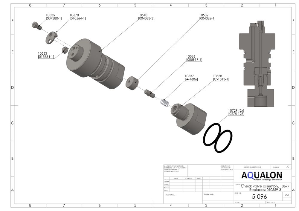 O-ring, Check valve, A-0275-125 view 2