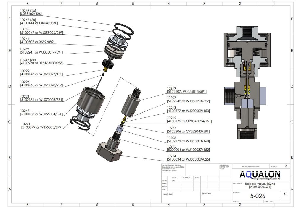 Repair kit, Release valve, WJ055020/591 view 2