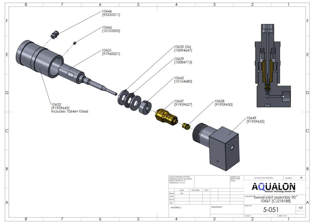 Repair kit, HP Swivel Joint Assembly, 05116009 view 3