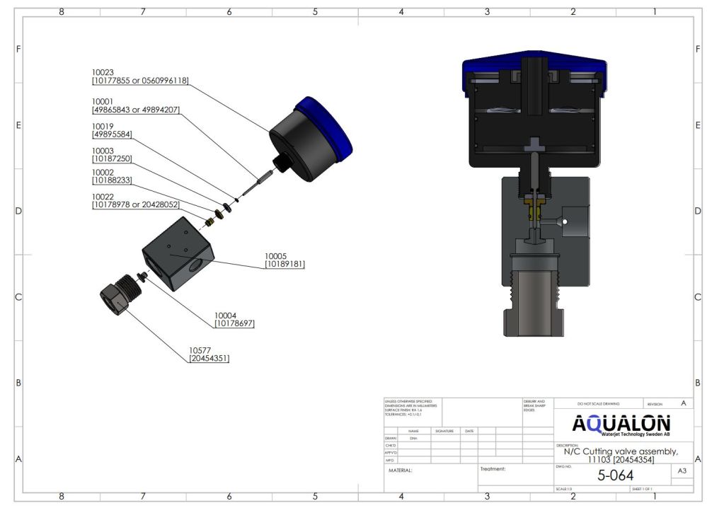 N/C Cutting valve assembly, Without nozzle tube, 20454354 view 4