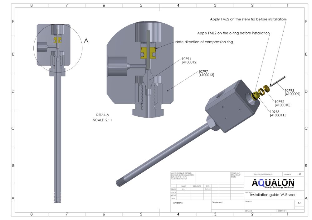 Repair kit- HP Pneumatic valve, 4100326 view 3