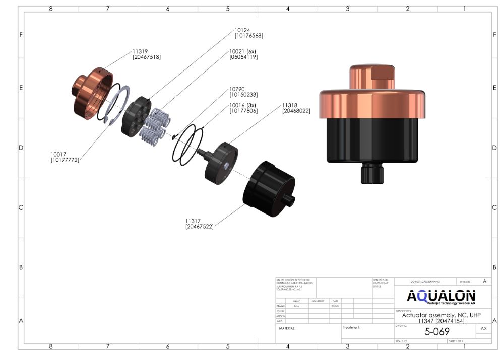 Actuator assembly, NC, UHP, 20474154 view 2