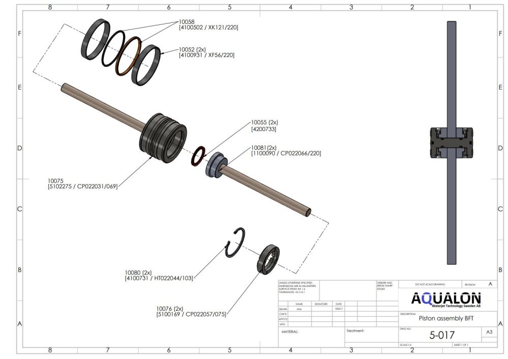 Hydraulic piston Rebuild Kit view 3