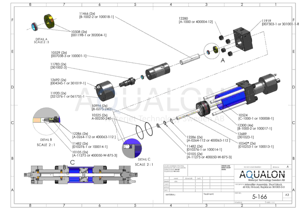 Hex nut, tie rod, A-1000 view 2