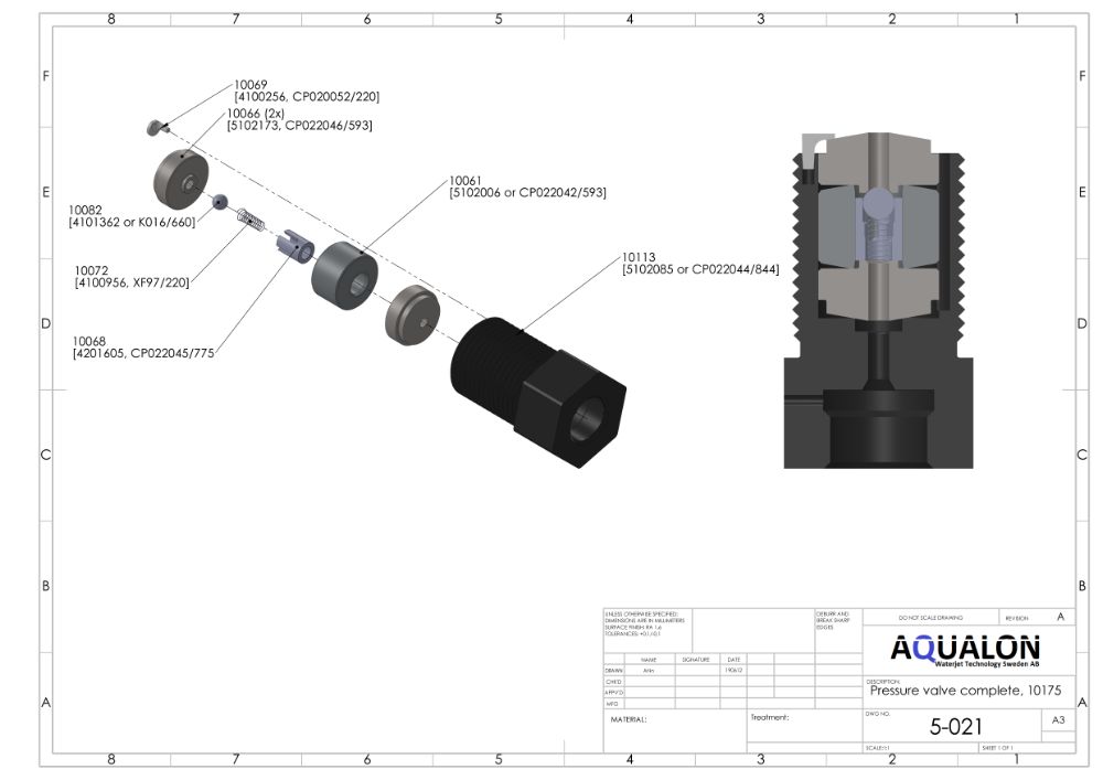 HT022 style Intensifier, Silver service kit view 3