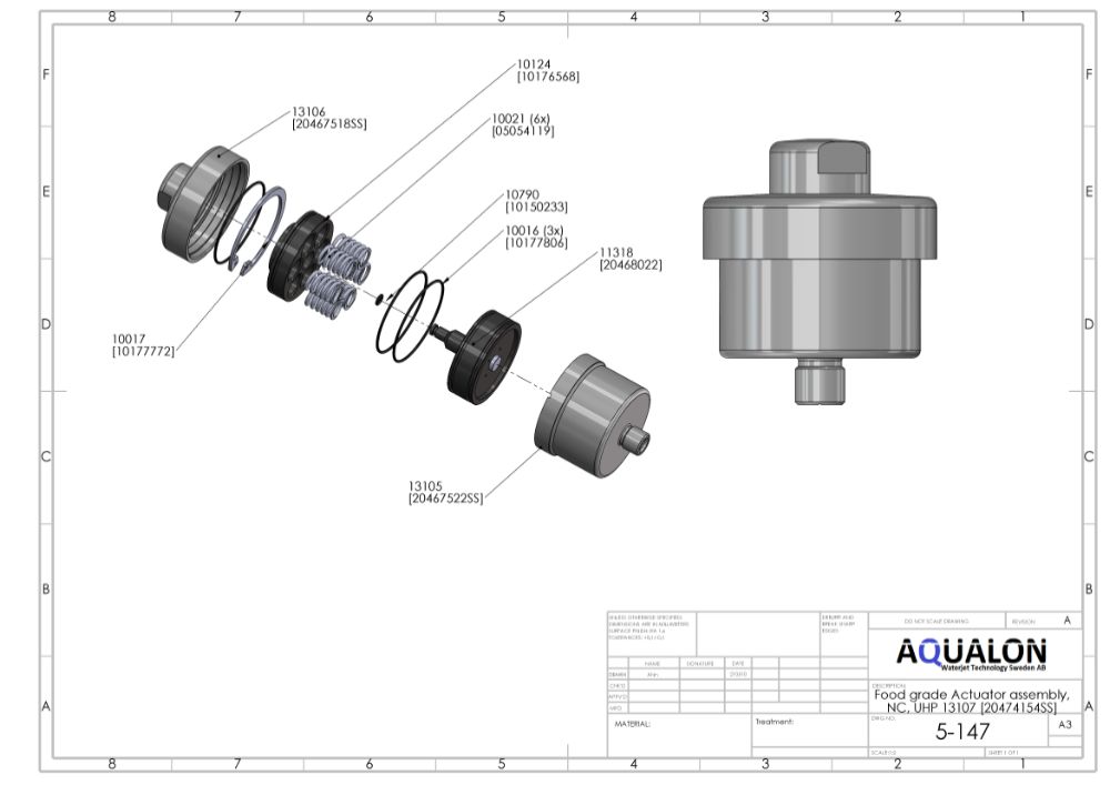 Pneumatic Valve Assembly, Normally Closed, Food Application, 20469998SS view 3
